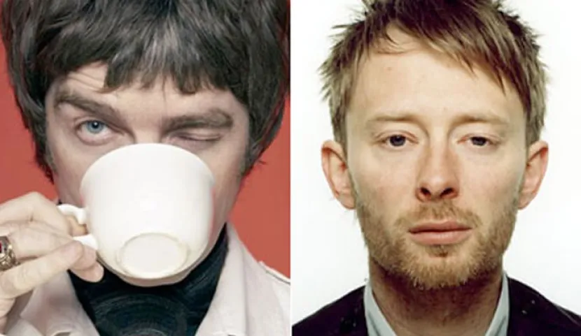Noel Gallagher y Thom Yorke de Oasis