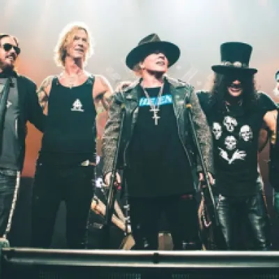 Guns N' Roses al finalizar su show el pasado 9 de abril en Las Vegas